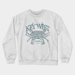 Key West, FL, Blue Crab Crewneck Sweatshirt